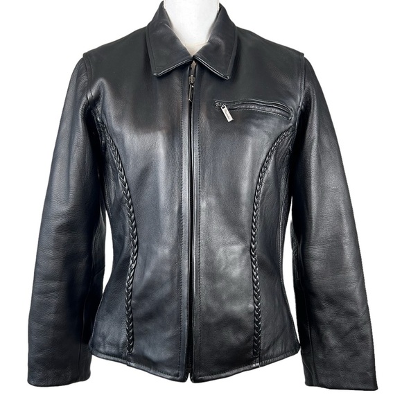Milwaukee Motorcycle JacketWomen's Size M Black With Braided Detail Thinsulate